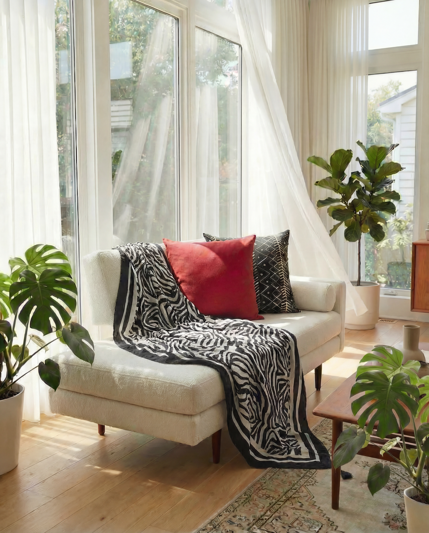 Poppy Red · Plain Cotton Cushion
