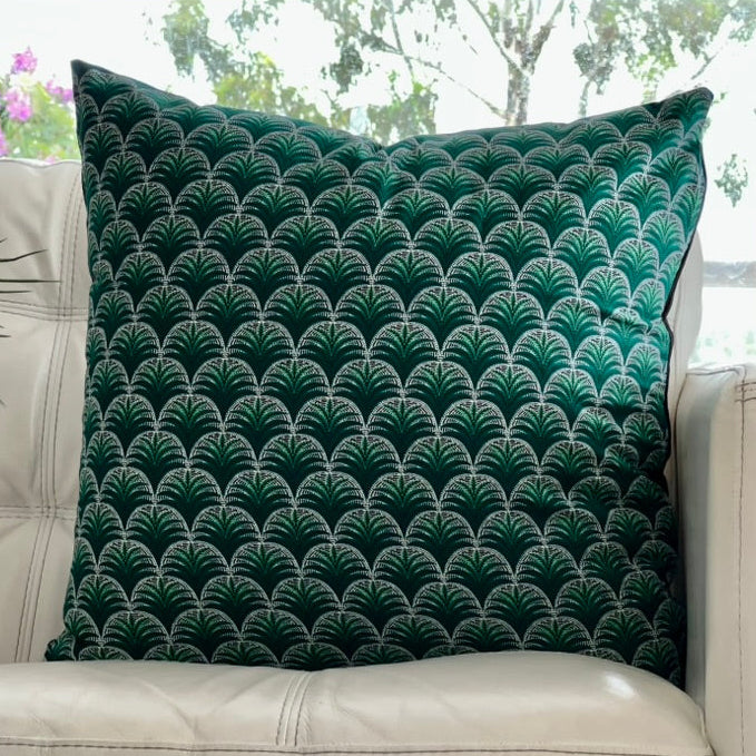 Green Black & White Cushion Cover
