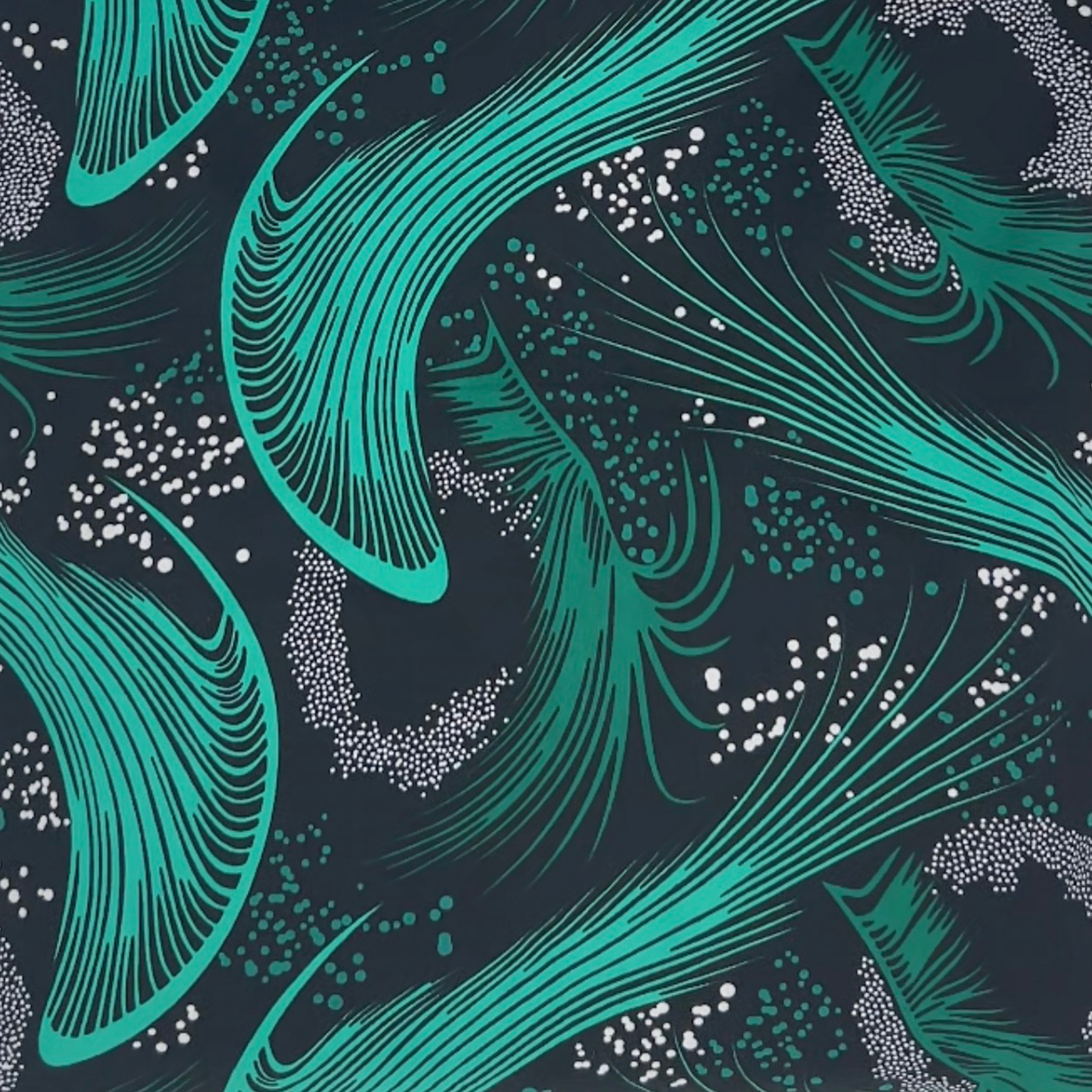 Emerald Swell · Printed Cotton Cushion