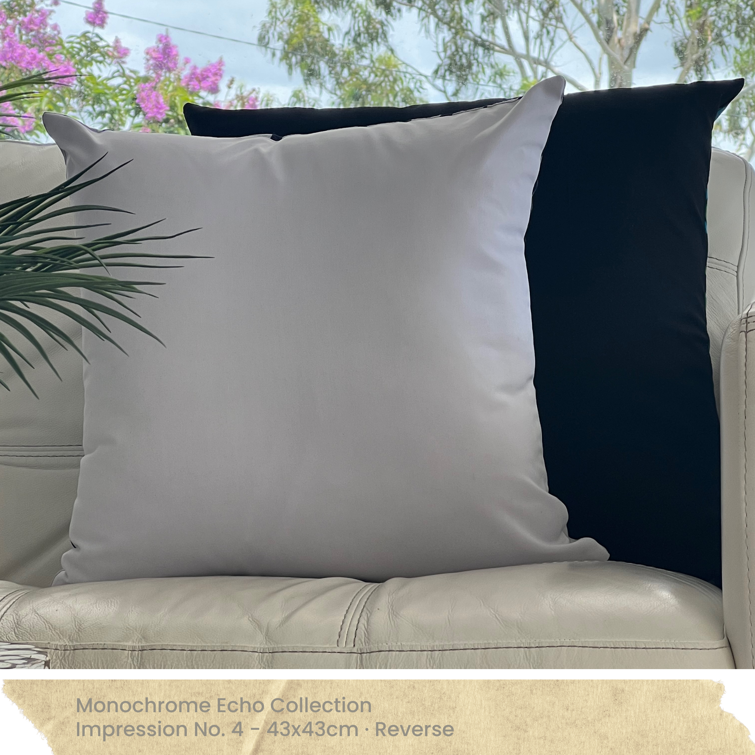 White Cushion Cover - Reverse  and Black Cushion Cover