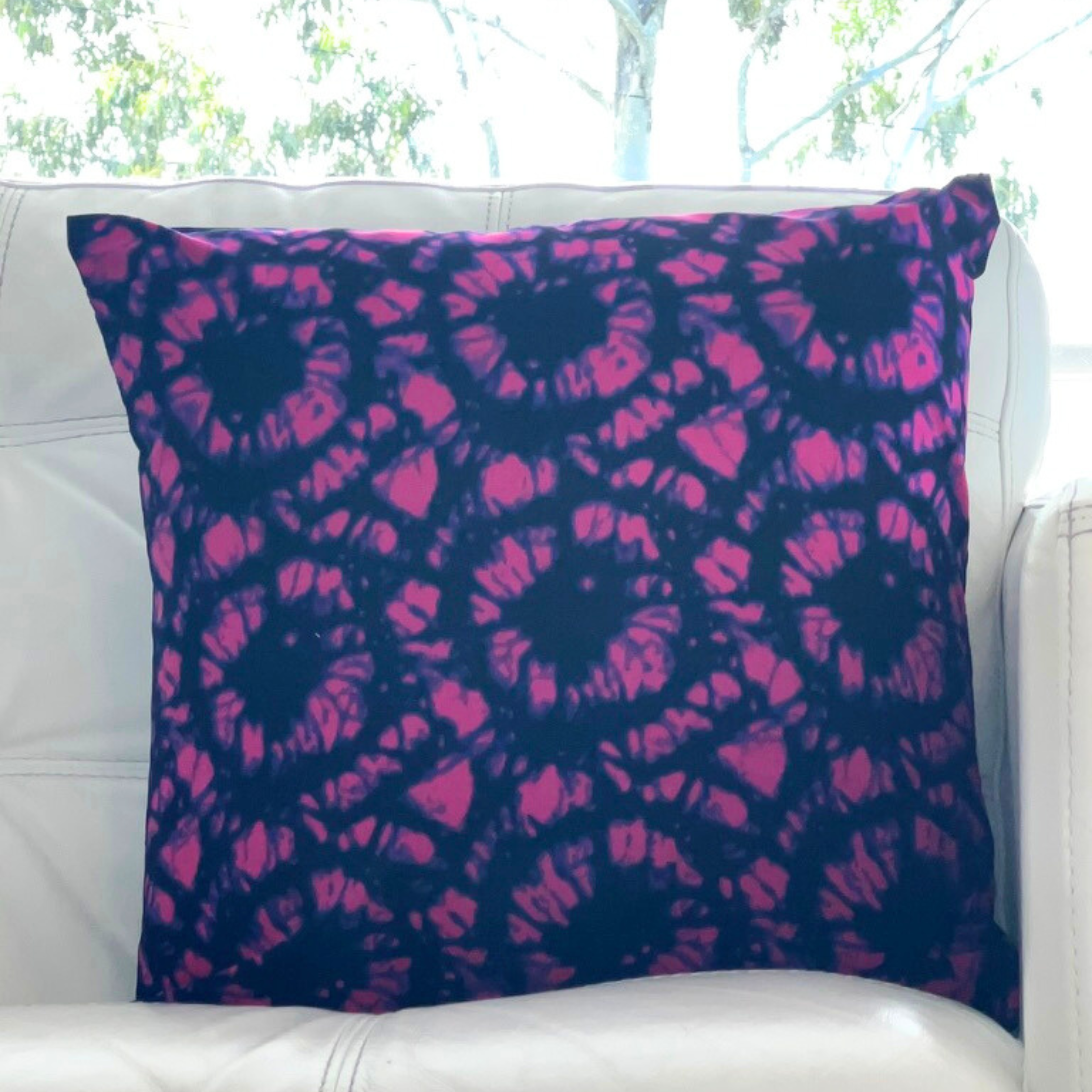 Pink Indigo & Black Cushion Cover - Front