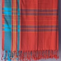 Orange & Turquoise Throw Rug Closeup