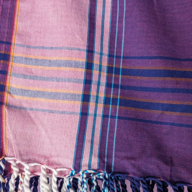 Pink Navy & Purple Throw Rug Closeup