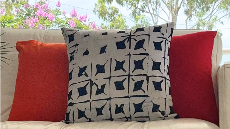 Orange Cushion Cover and Black & White Cushion Cover and Red Cushion Cover