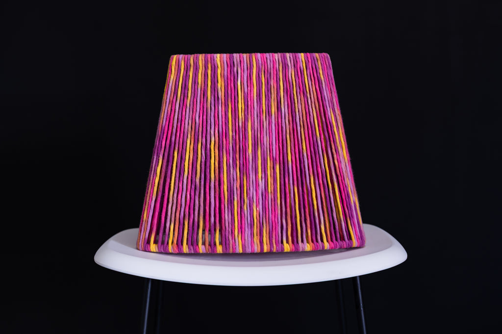 Colorful lampshade on a black background