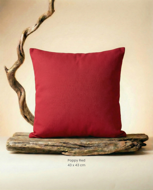 Poppy Red · Plain Cotton Cushion