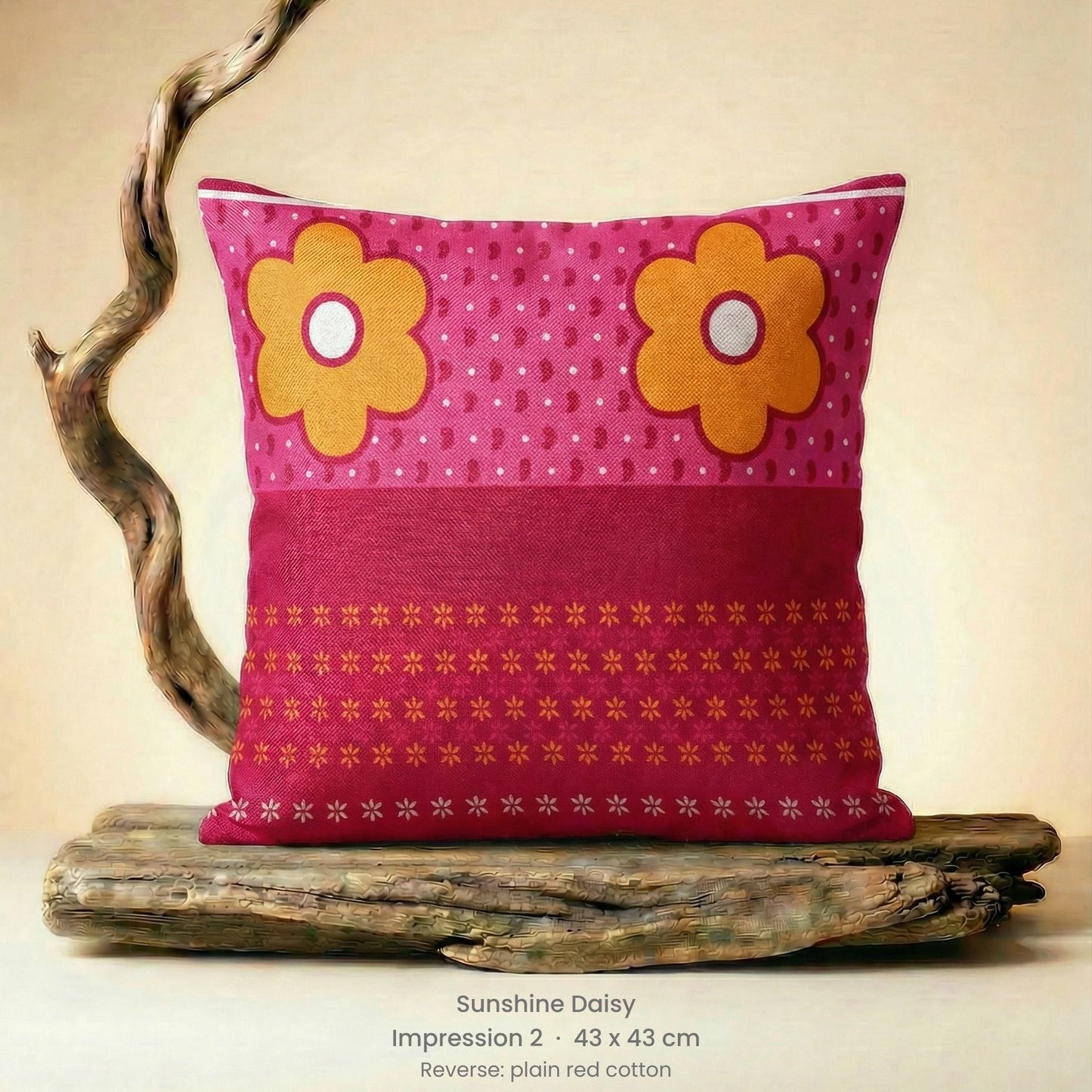 Sunshine Daisy · African Print Cotton Cushion